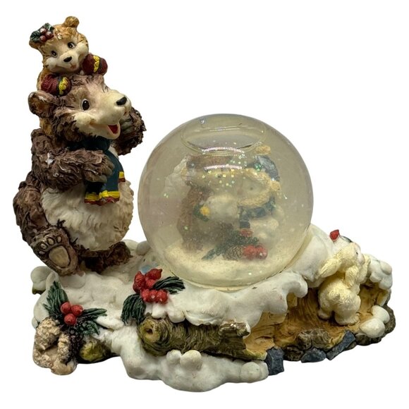 Christmas Simsons Giftware Bear Family Snow Globe Figurine 6" Tall Used READ - Picture 1 of 8